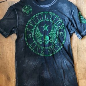 Affliction Live Fast Acid Washed Tee